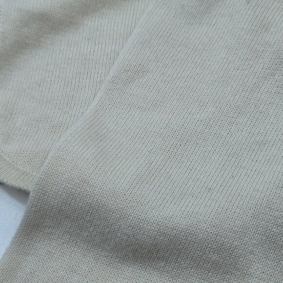 Sweet Charmers Ivory Cropped Cardigan Pearl Embellished Neckline Long Sleeves Wo - Picture 3 of 14